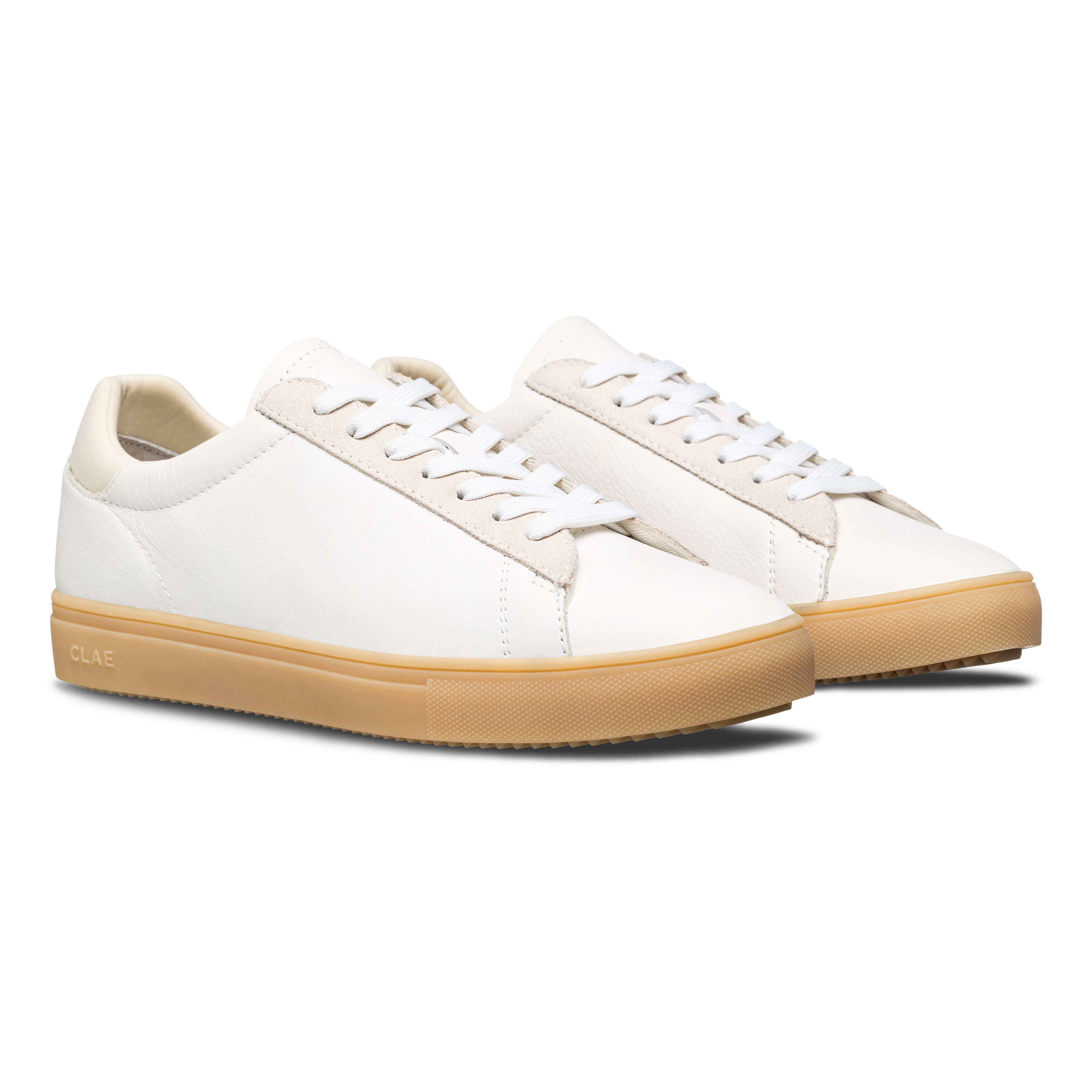 Bradley court shoe in White Off-White Light Nat Gum with Standard Premium (SP) sole, designed for comfort and durability, sole view.