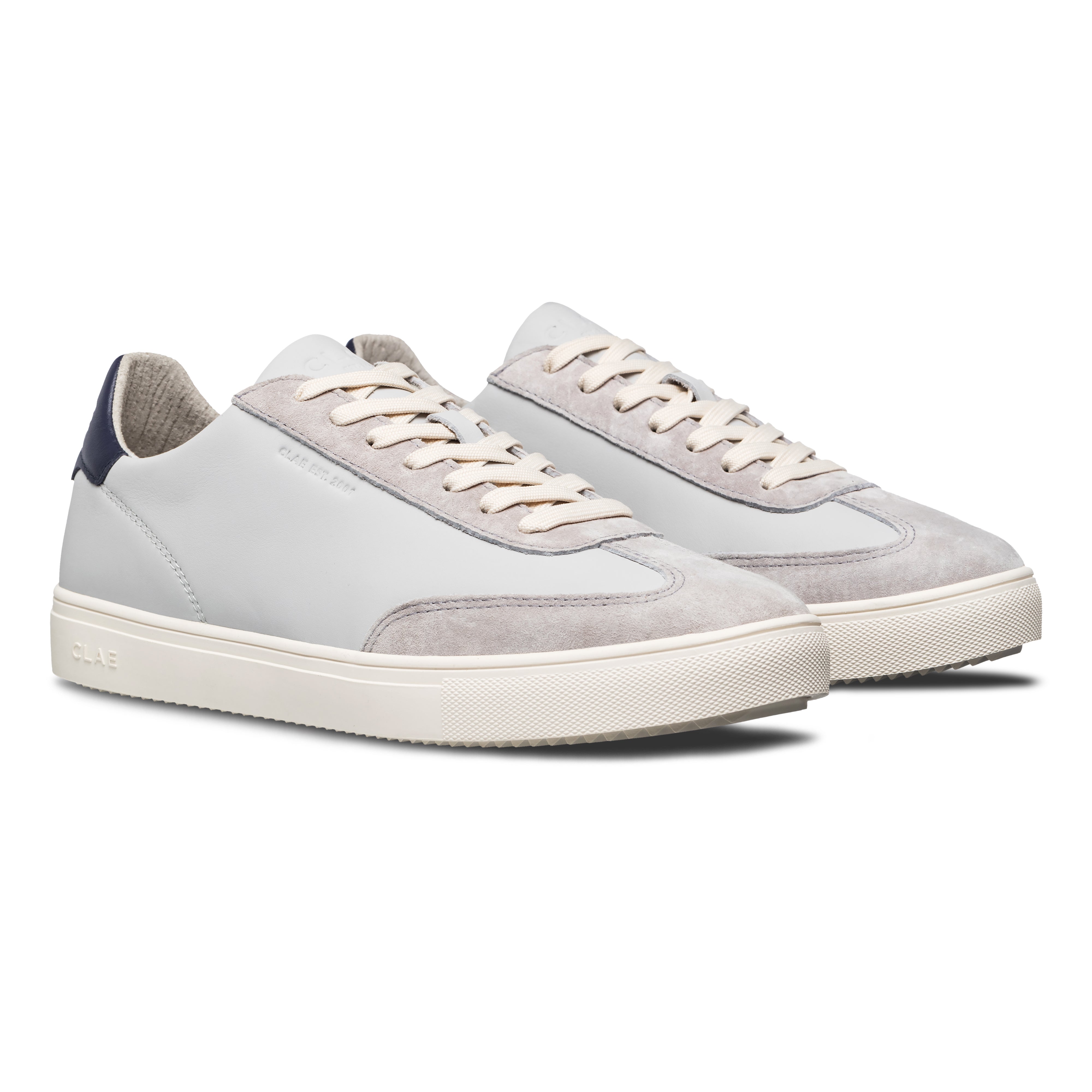 Deane court shoe in Quiet Gray Navy with Standard Premium (SP) outsole made of 30% natural rubber, sole view.