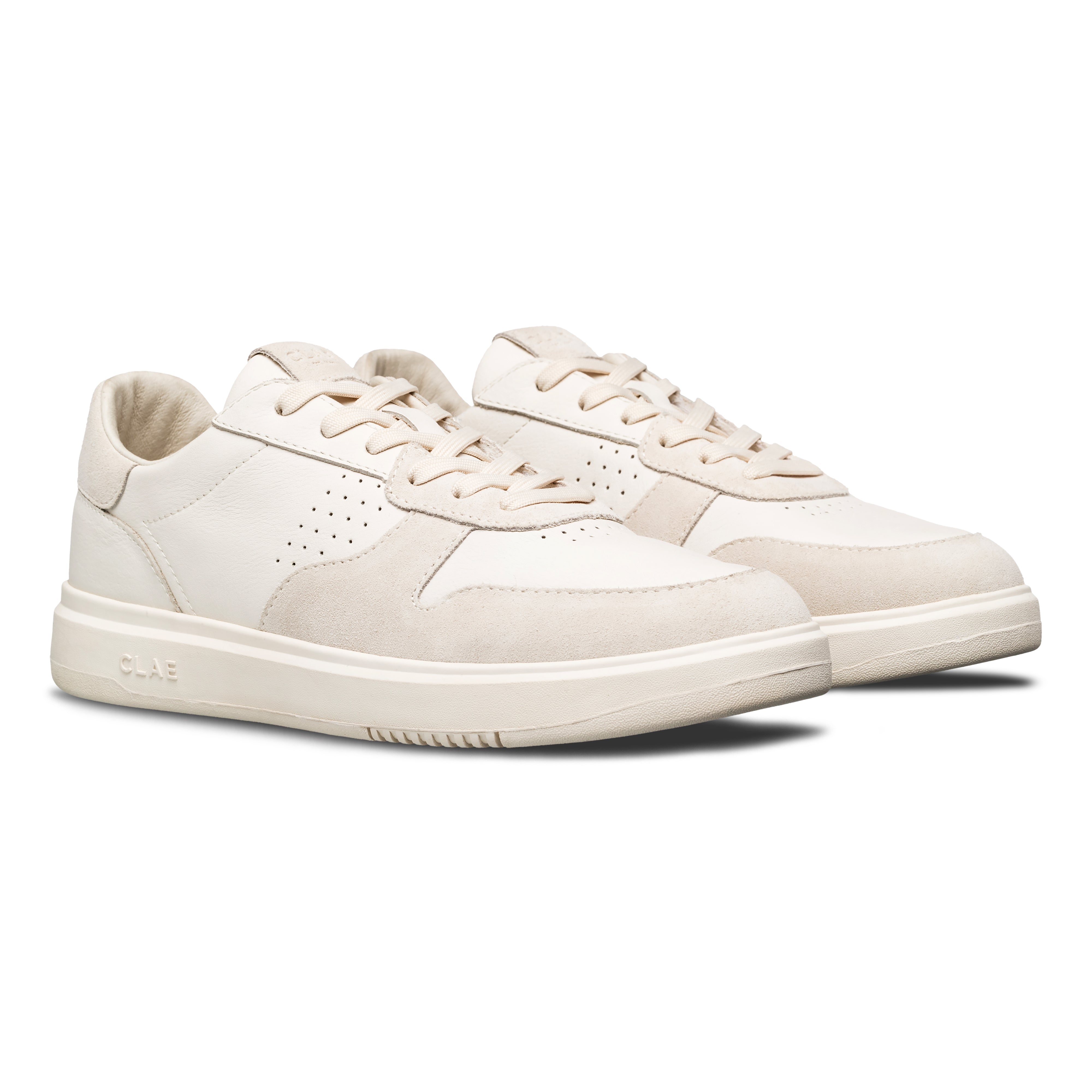 Moses sneaker in Triple Off-White with All Court (AC) outsole made of 30% natural rubber, sole view.