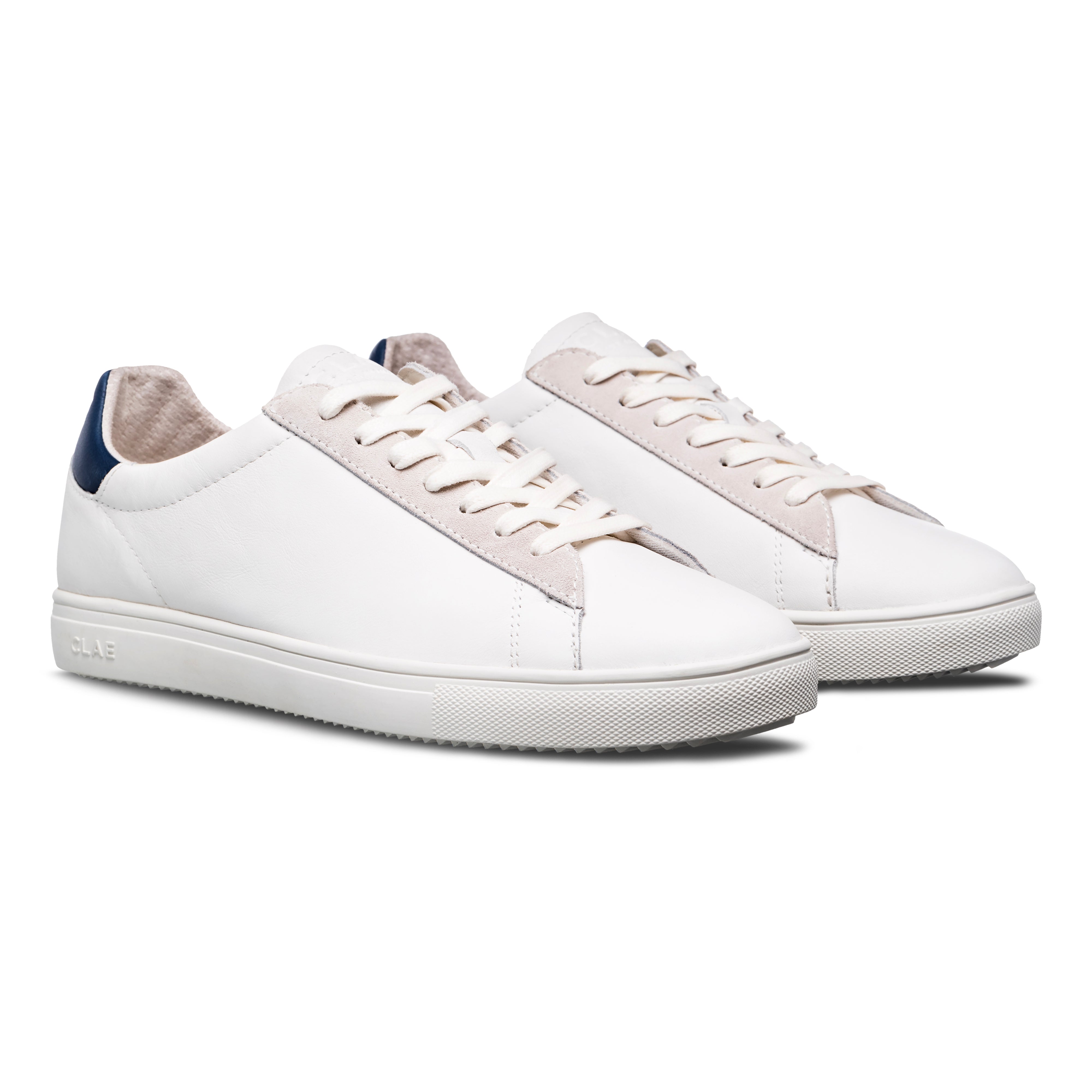 CLAE BRADLEY White Leather Denim Blue